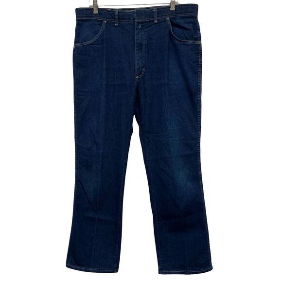 Vintage Wrangler 1990s Men's Size 40x30 Blue Bootcut Denim Jeans Made in USA euc - Picture 1 of 6